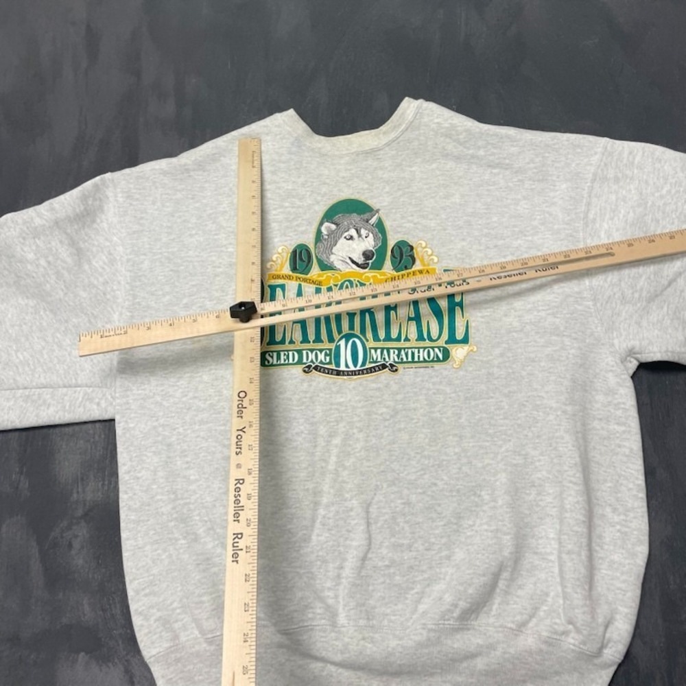 vintage Beargrease Sled Dog Marathon sweatshirt mens XXL Grey 1990s USA - Picture 9 of 12